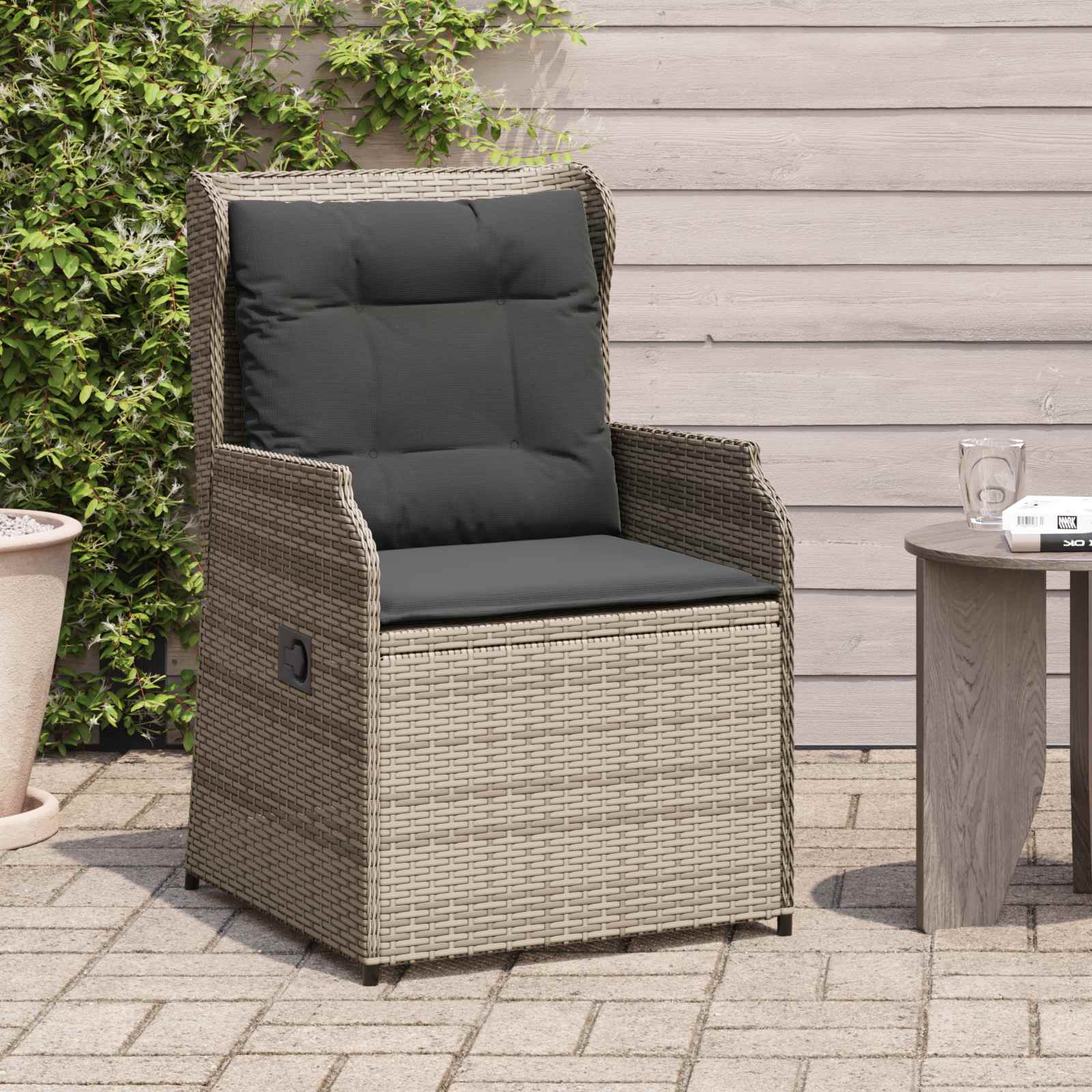 Tuinbank 2 pcs Grijs poly rattan