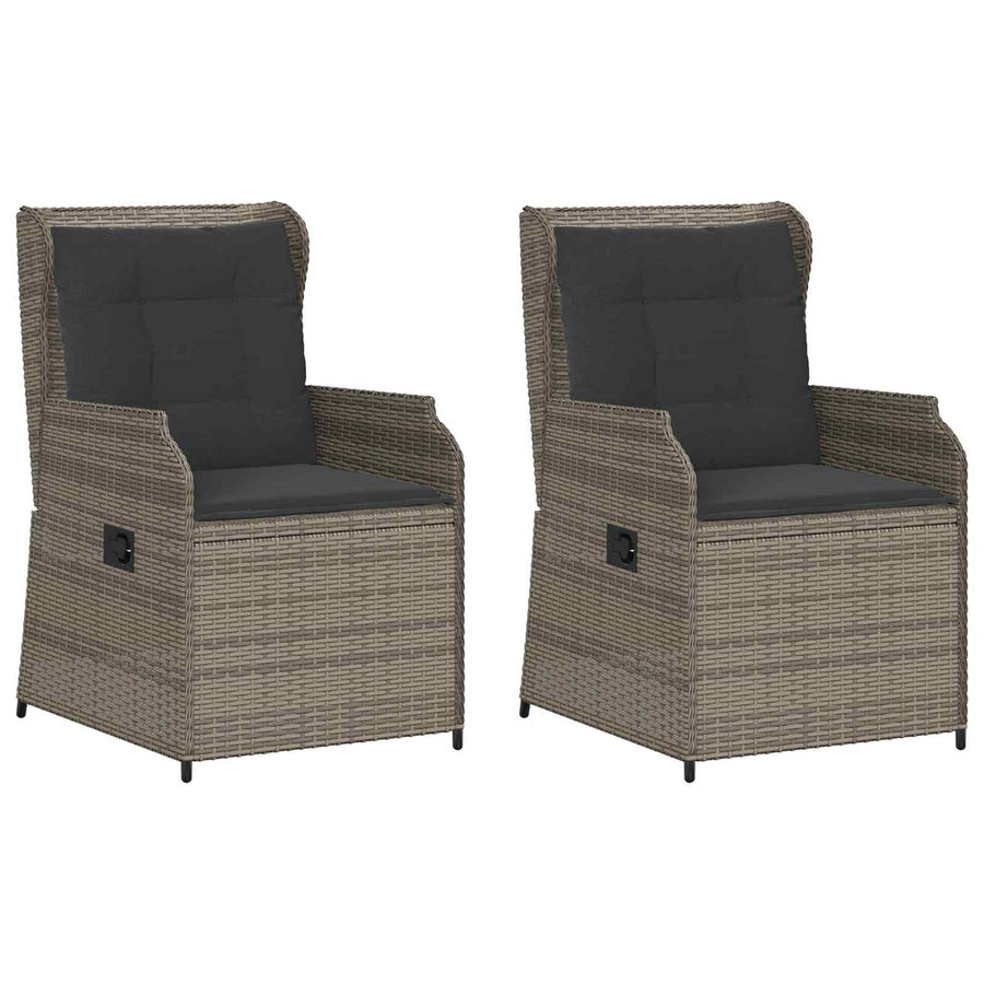 Tuinbank 2 pcs Grijs poly rattan