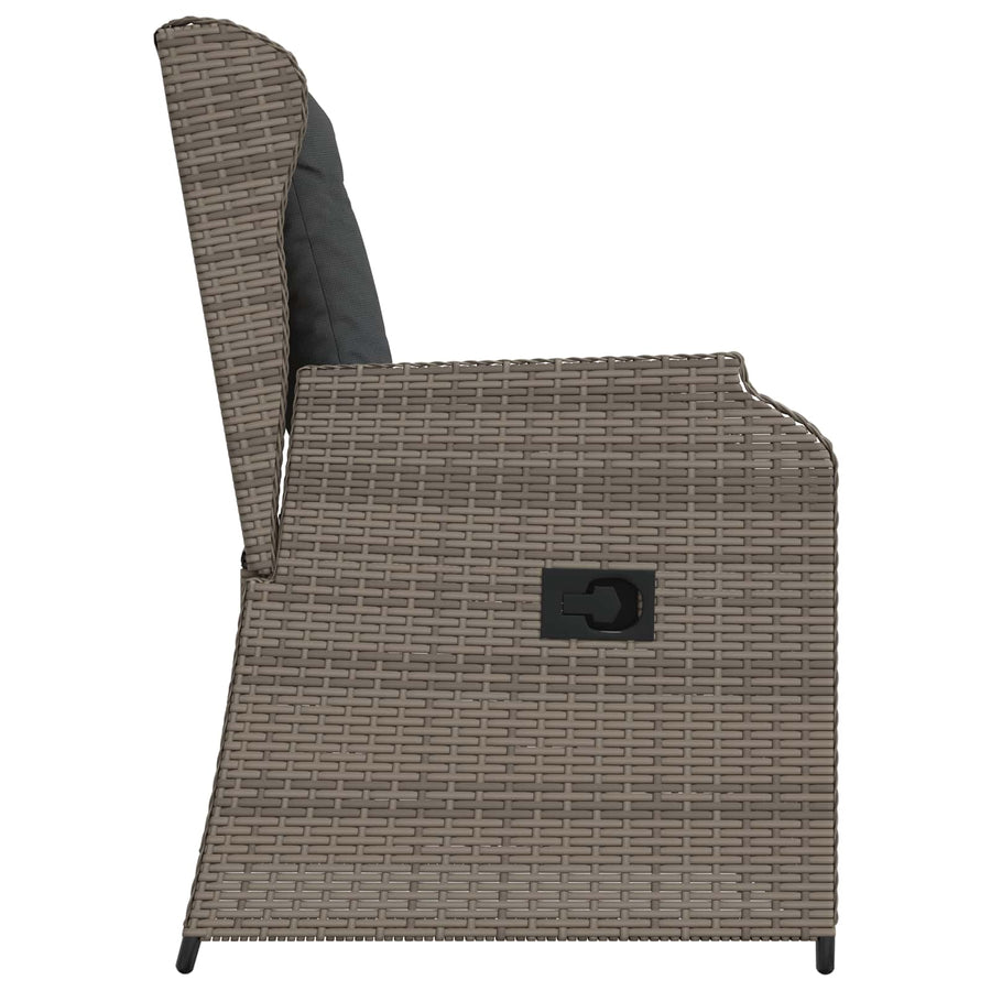 Tuinbank 2 pcs Grijs poly rattan