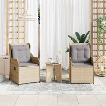Tuinbank 2 pcs Beige poly rattan