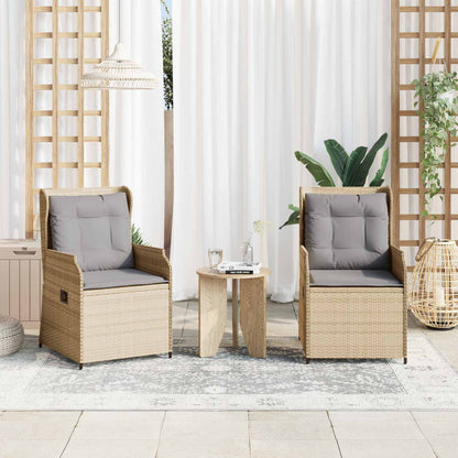 Tuinbank 2 pcs Beige poly rattan
