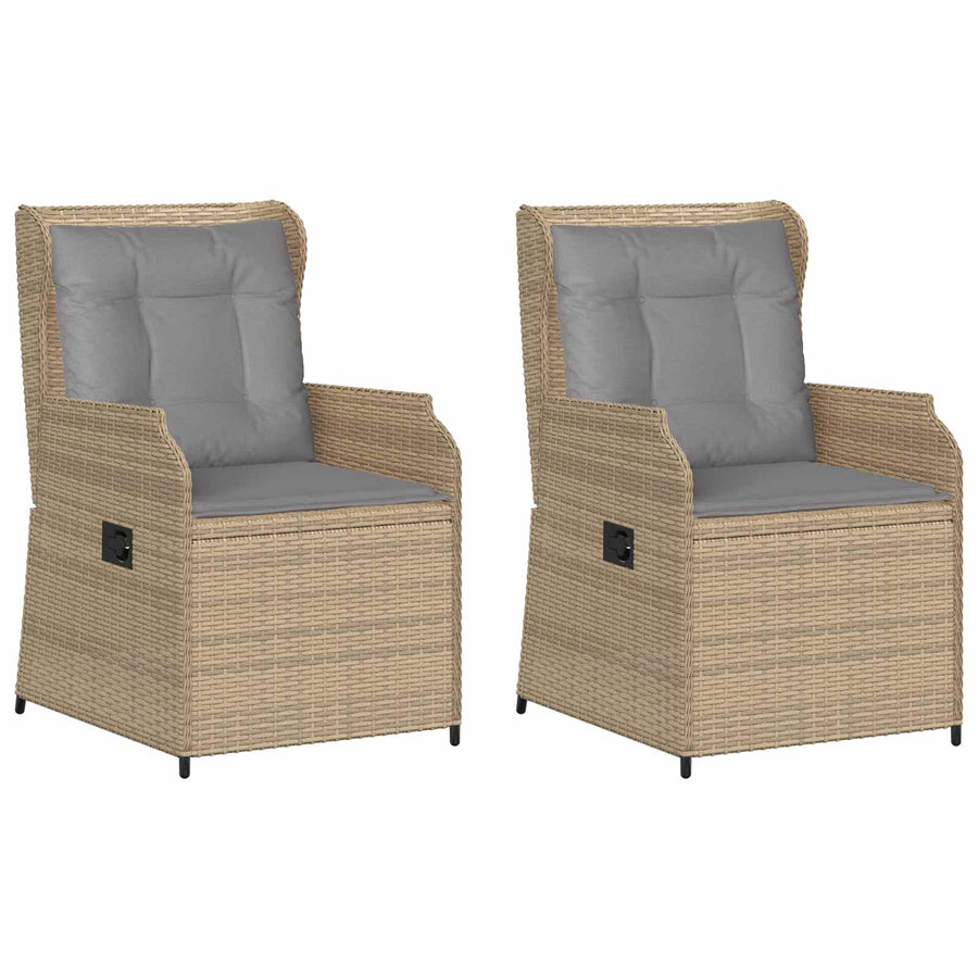 Tuinbank 2 pcs Beige poly rattan
