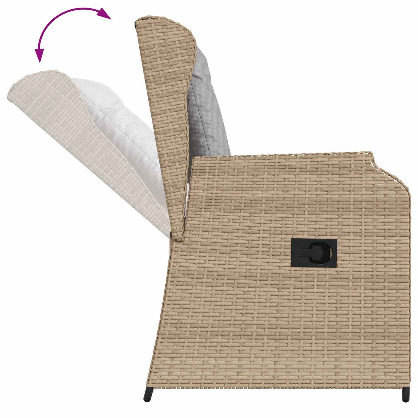 Tuinbank 2 pcs Beige poly rattan