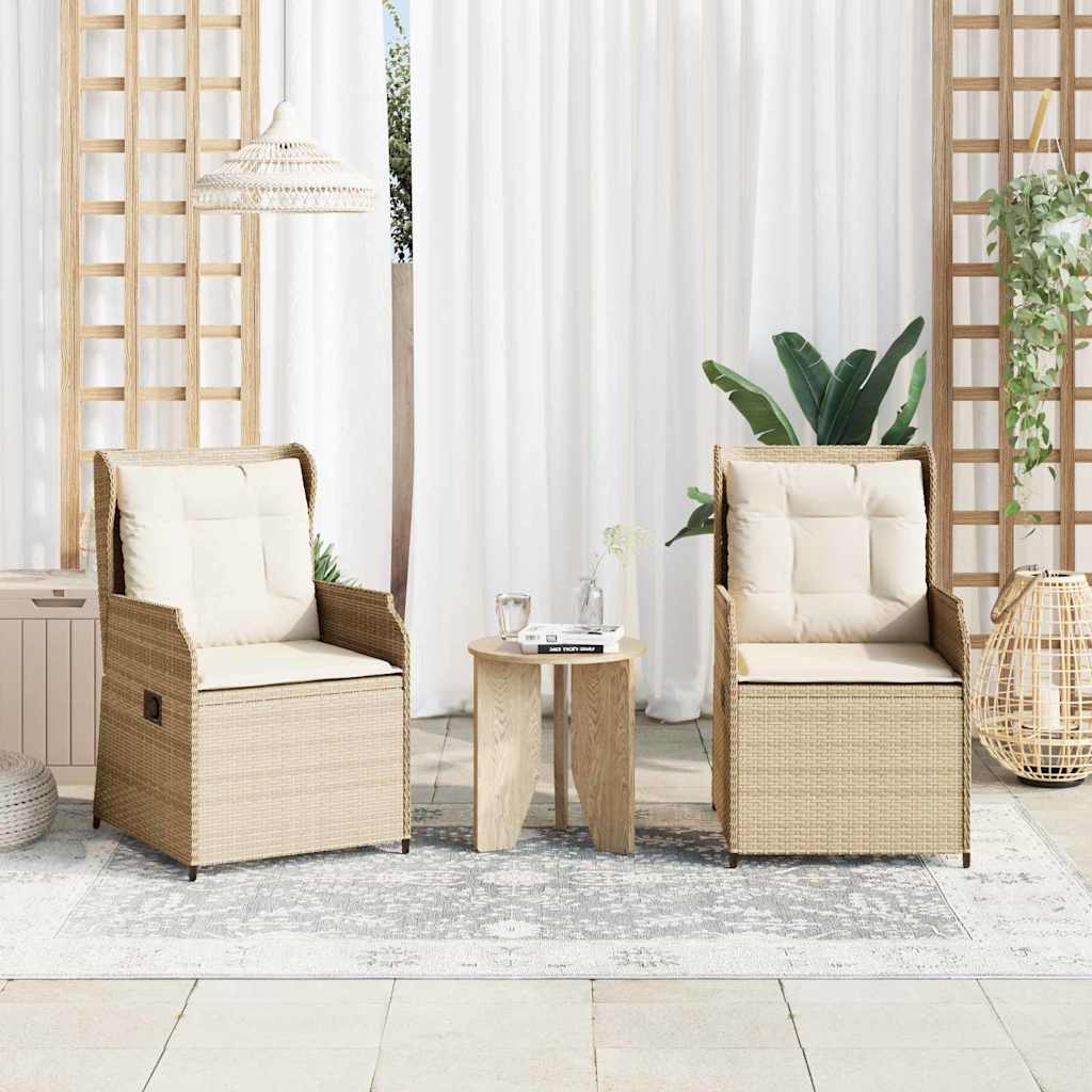 Tuinbank 2 pcs Beige poly rattan