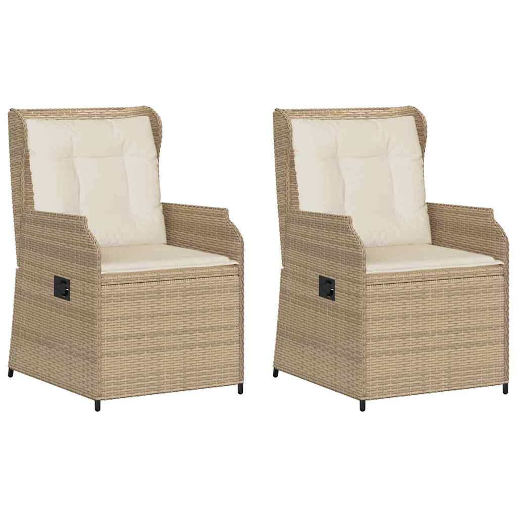 Tuinbank 2 pcs Beige poly rattan