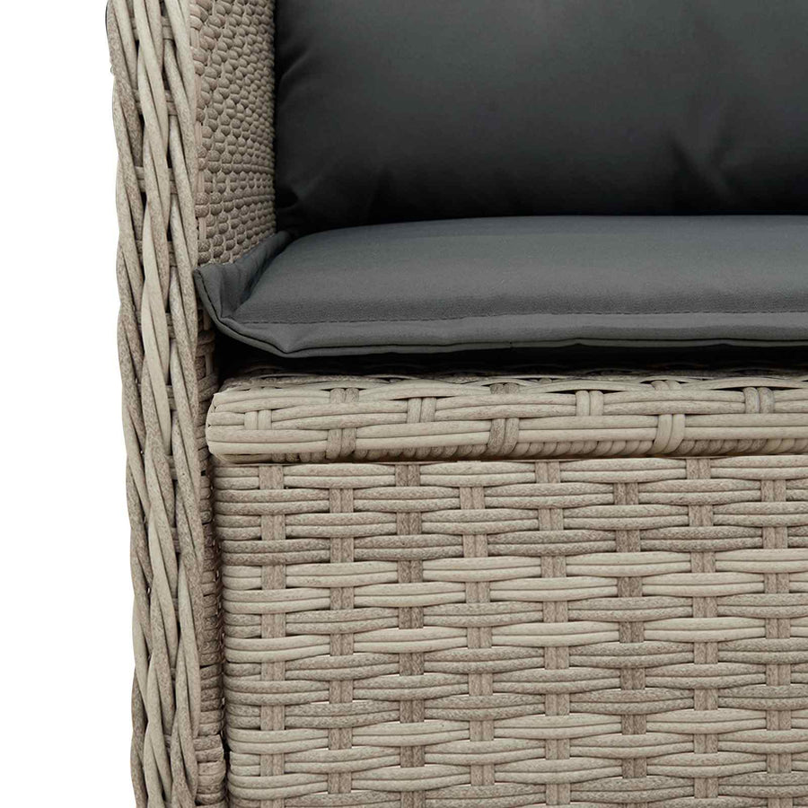 Tuinbank 2 pcs Lichtgrijs poly rattan