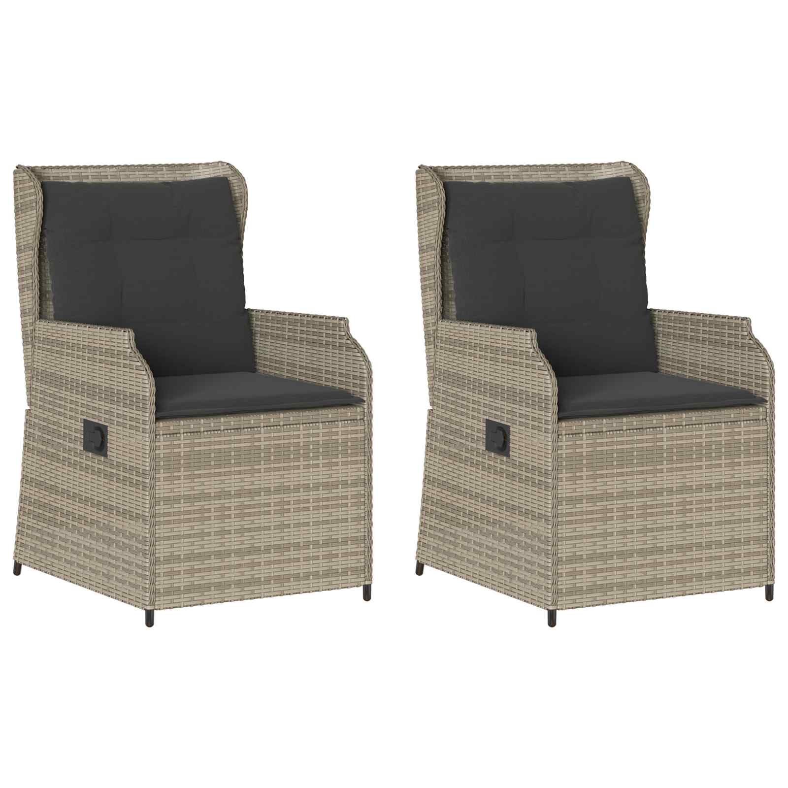 Tuinbank 2 pcs Lichtgrijs poly rattan