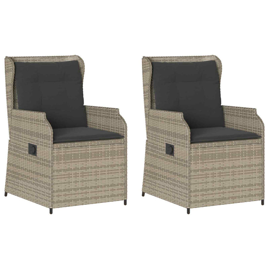 Tuinbank 2 pcs Lichtgrijs poly rattan