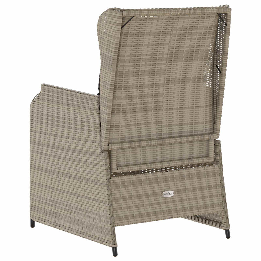 Tuinbank 2 pcs Lichtgrijs poly rattan