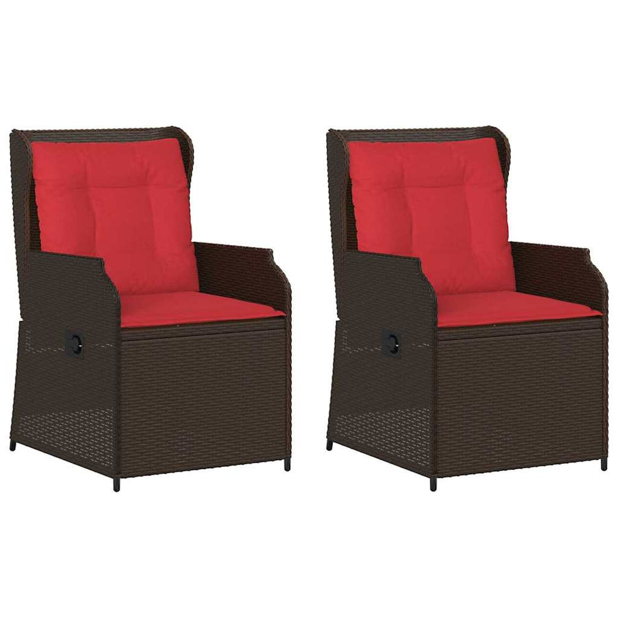 Tuinbank 2 pcs Bruin poly rattan