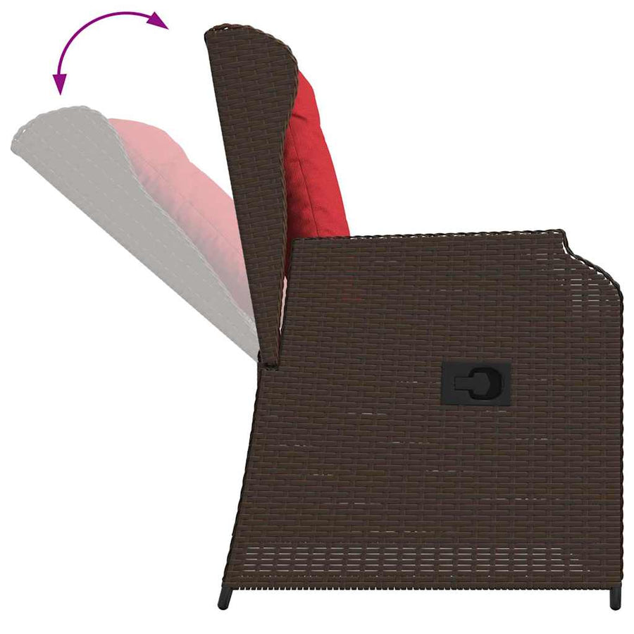 Tuinbank 2 pcs Bruin poly rattan