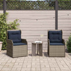 Tuinbank poly rattan grijs (2 stuks)