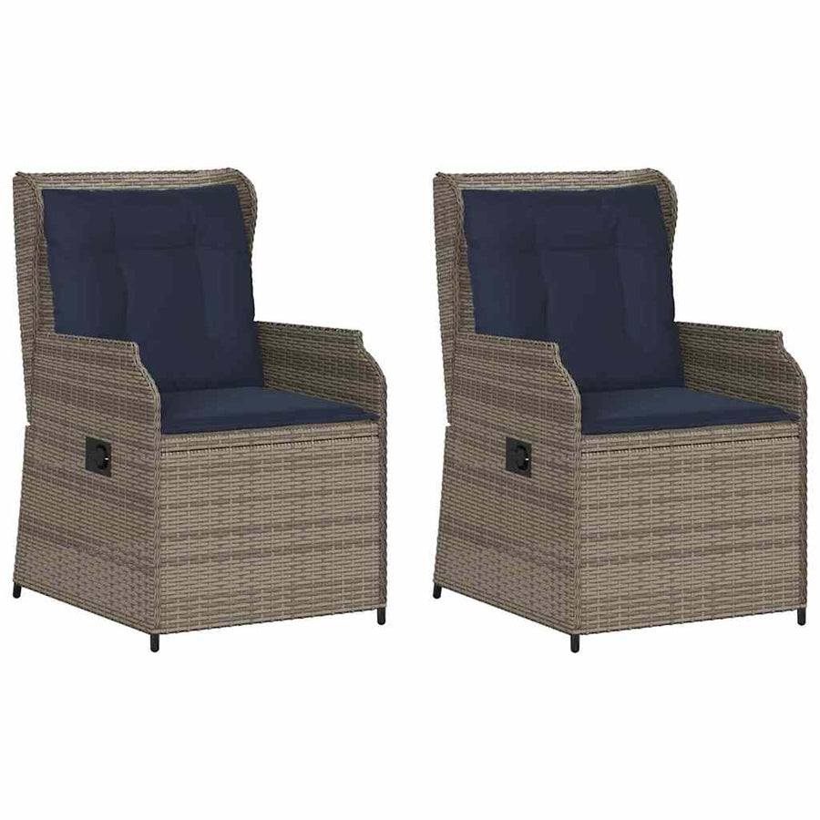 Tuinbank 2 pcs Grijs poly rattan