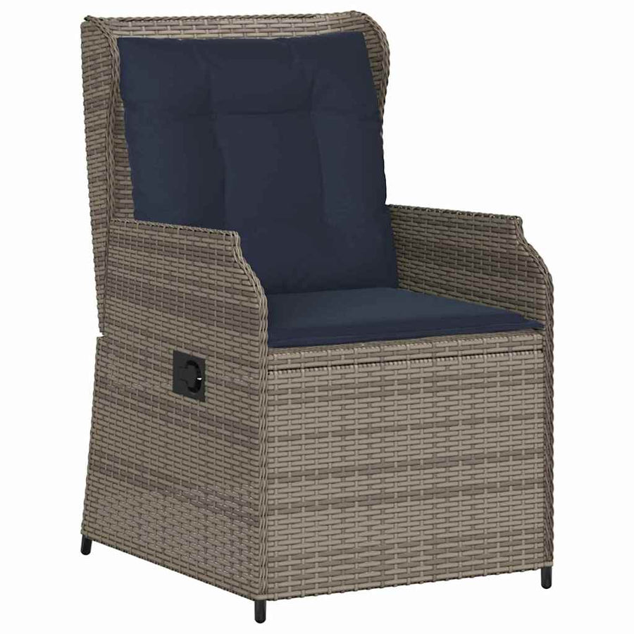 Tuinbank 2 pcs Grijs poly rattan