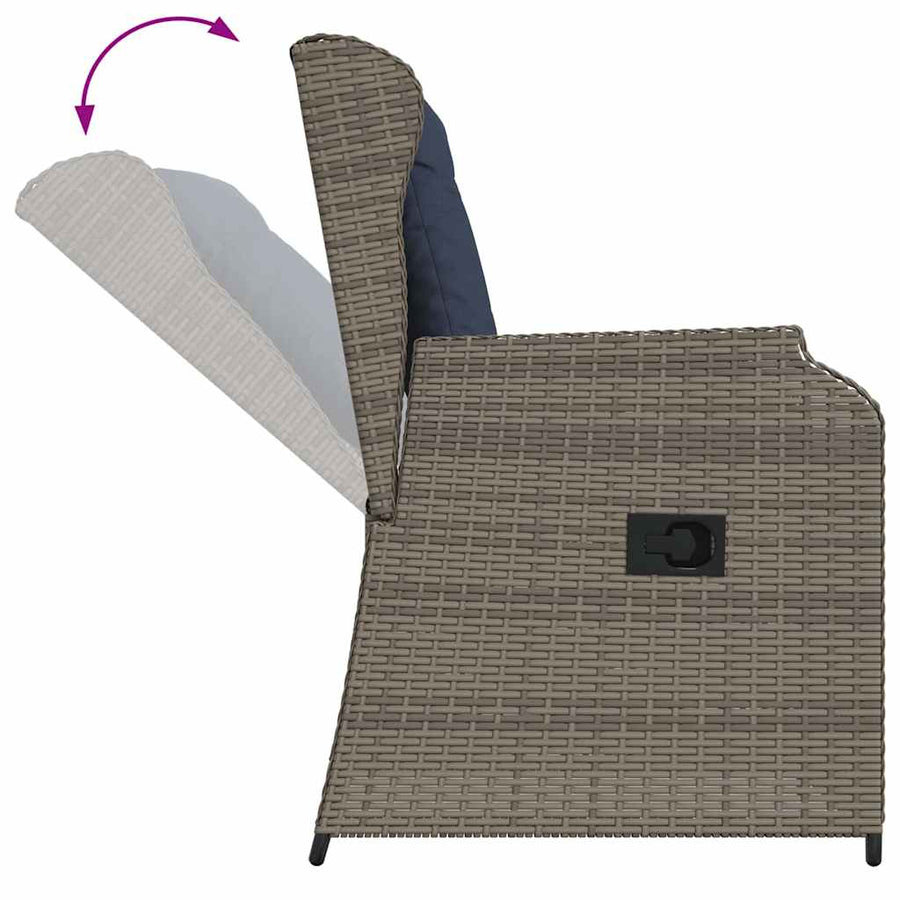 Tuinbank 2 pcs Grijs poly rattan