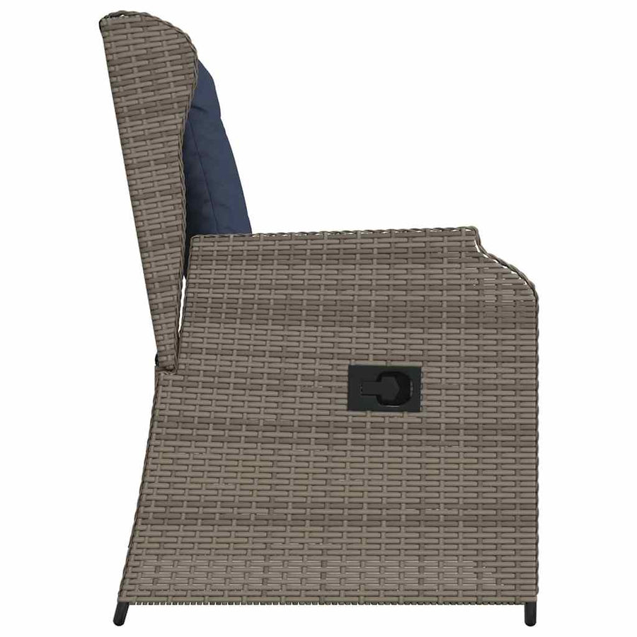 Tuinbank 2 pcs Grijs poly rattan