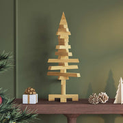 Houten kerstboom 60 cm massief grenenhout bruin
