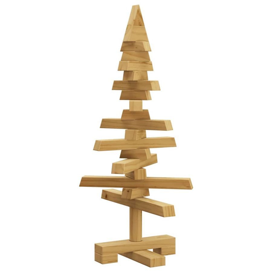 Houten kerstboom met standaard Bruin 60 cm Massief grenenhout