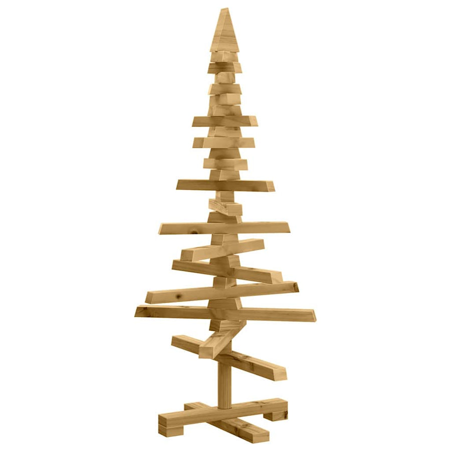 Houten kerstboom met standaard Bruin 90 cm Massief grenenhout