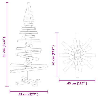Houten kerstboom met standaard Bruin 90 cm Massief grenenhout