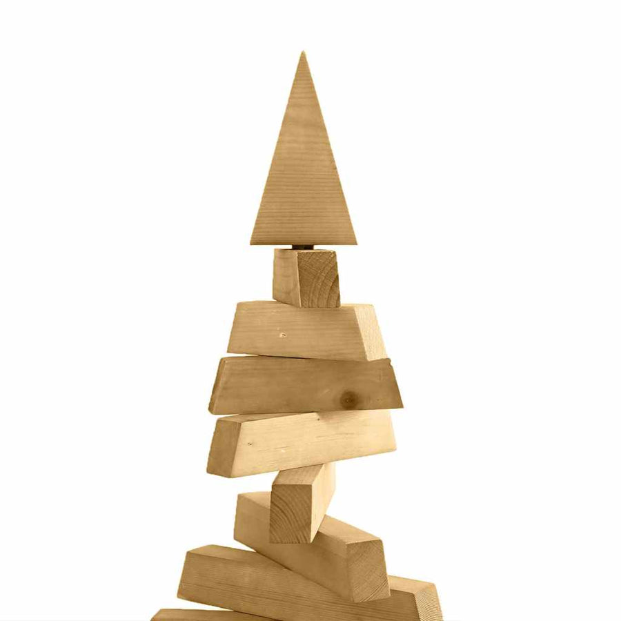 Houten kerstboom met standaard Bruin 120 cm Massief grenenhout