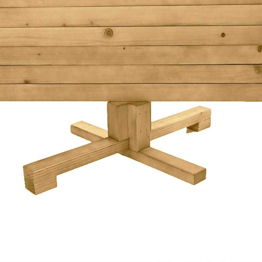 Houten kerstboom met standaard Bruin 120 cm Massief grenenhout