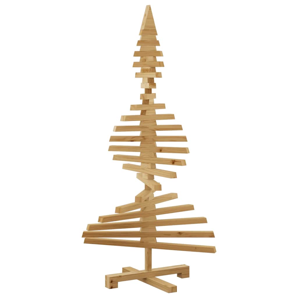Houten kerstboom met standaard Bruin 120 cm Massief grenenhout