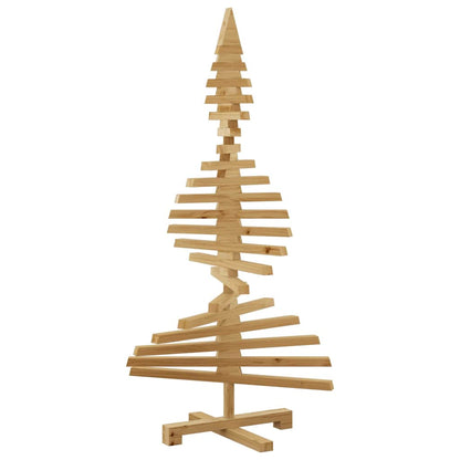 Houten kerstboom met standaard Bruin 120 cm Massief grenenhout