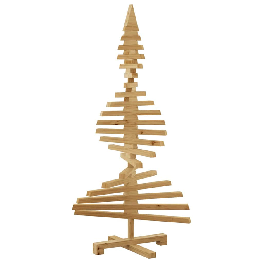 Houten kerstboom met standaard Bruin 120 cm Massief grenenhout