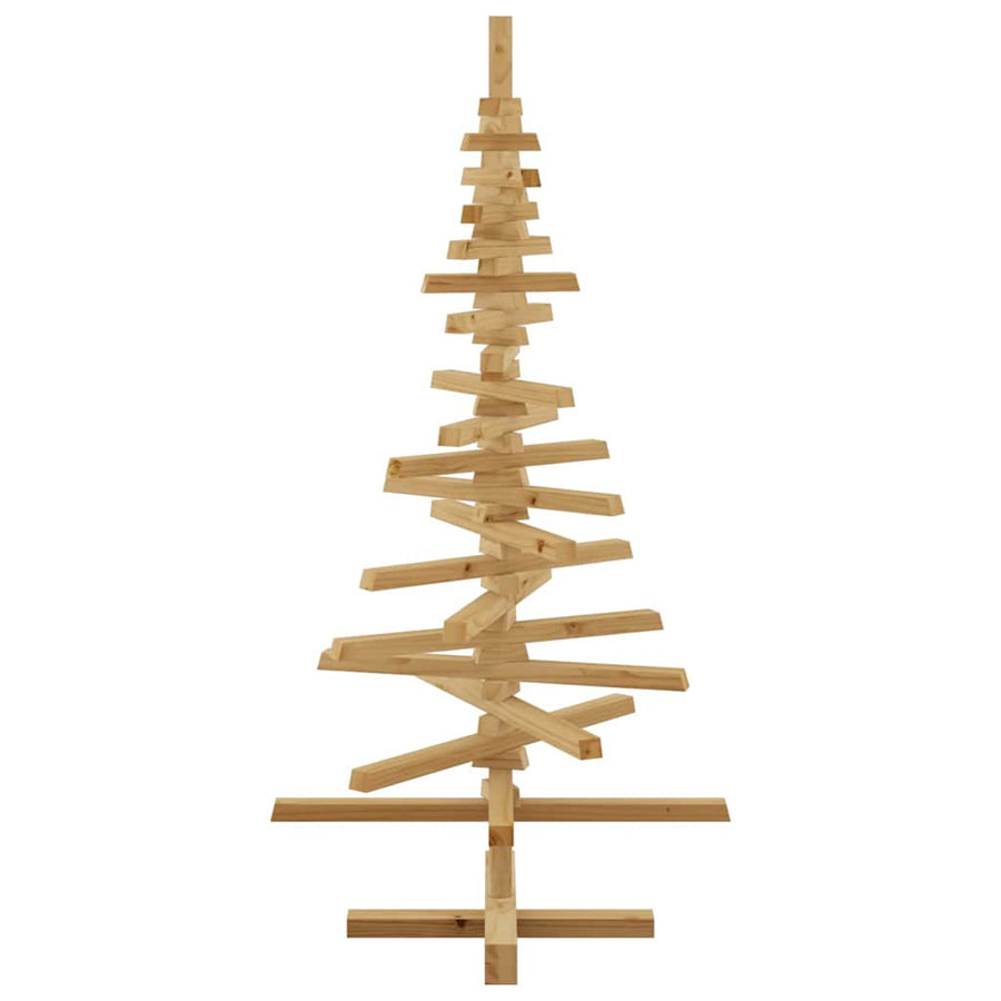 Houten kerstboom met standaard Bruin 120 cm Massief grenenhout