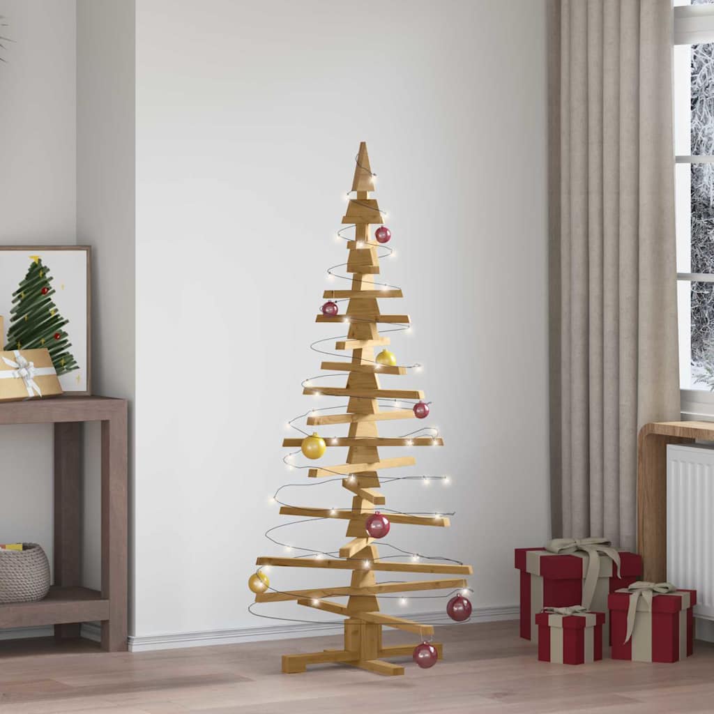 Houten kerstboom met standaard Bruin 150 cm Massief grenenhout