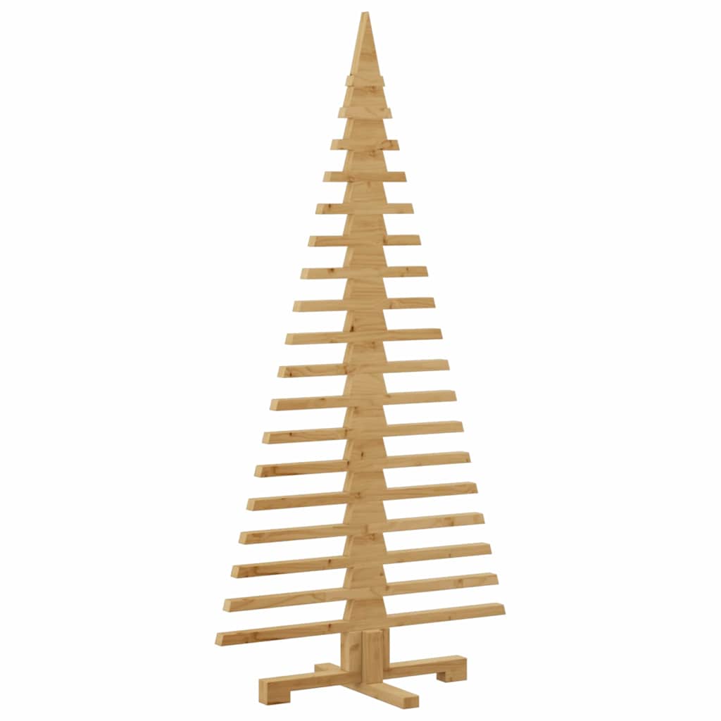 Houten kerstboom met standaard Bruin 150 cm Massief grenenhout