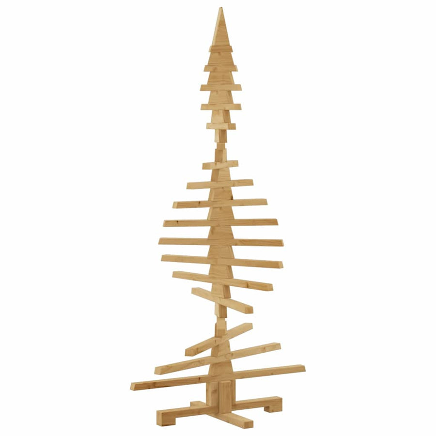 Houten kerstboom met standaard Bruin 150 cm Massief grenenhout