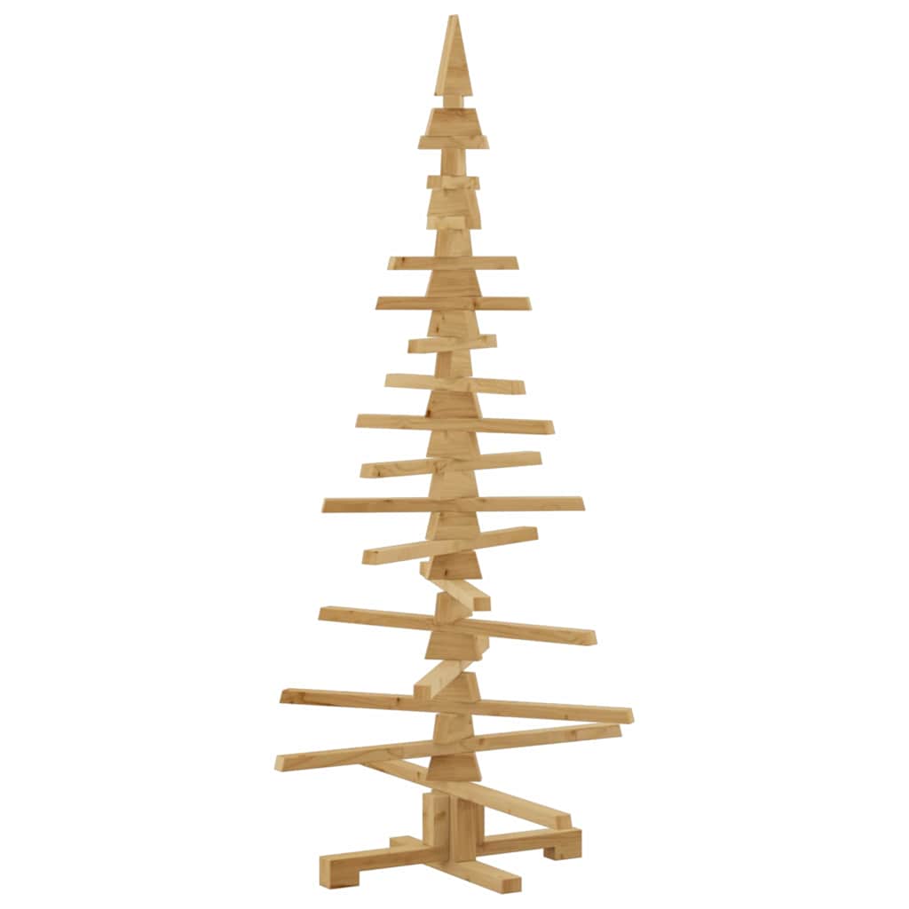 Houten kerstboom met standaard Bruin 150 cm Massief grenenhout