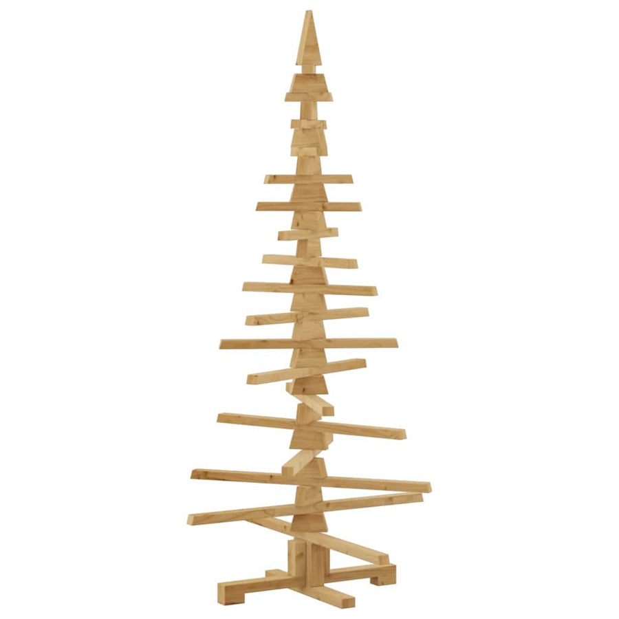 Houten kerstboom met standaard Bruin 150 cm Massief grenenhout