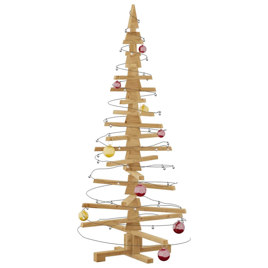 Houten kerstboom met standaard Bruin 150 cm Massief grenenhout