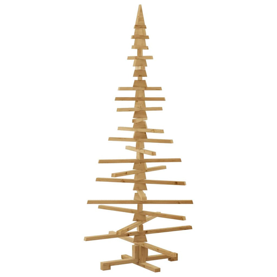 Houten kerstboom met standaard Bruin 180 cm Massief grenenhout