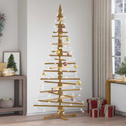 Houten kerstboom 210 cm massief grenenhout bruin