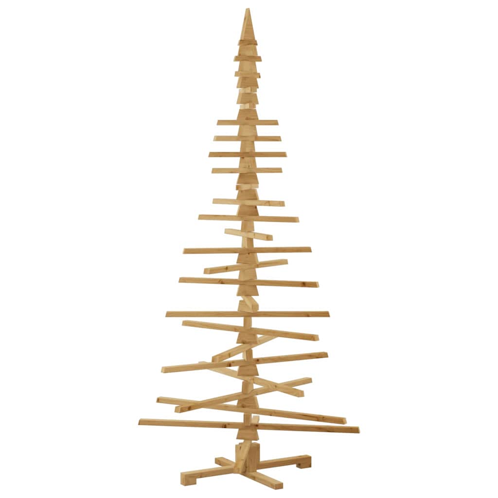 Houten kerstboom met standaard Bruin 210 cm Massief grenenhout