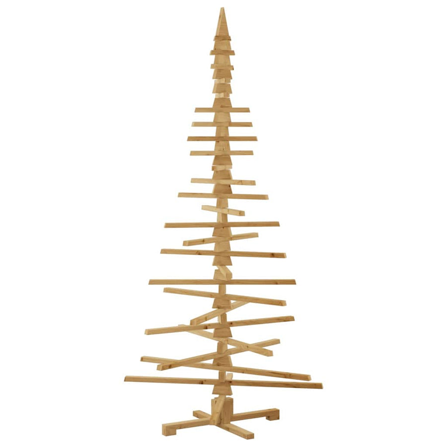 Houten kerstboom met standaard Bruin 210 cm Massief grenenhout