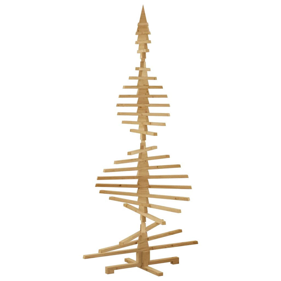 Houten kerstboom met standaard Bruin 210 cm Massief grenenhout