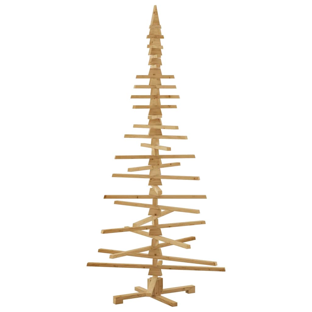 Houten kerstboom met standaard Bruin 210 cm Massief grenenhout