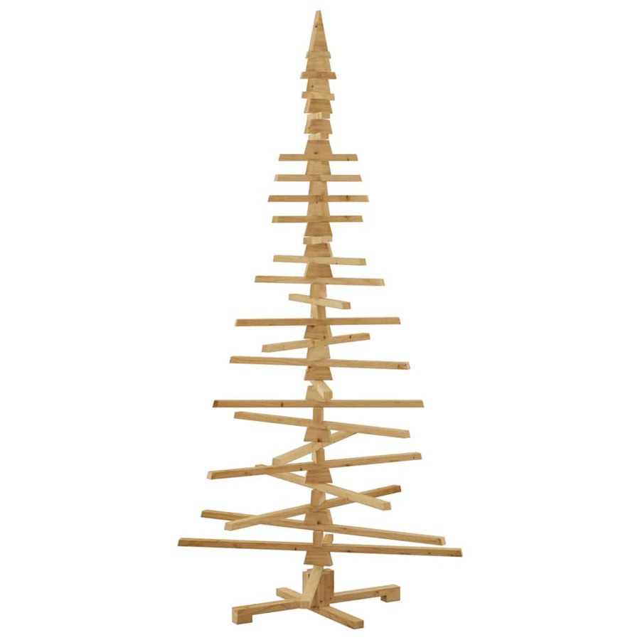 Houten kerstboom met standaard Bruin 210 cm Massief grenenhout