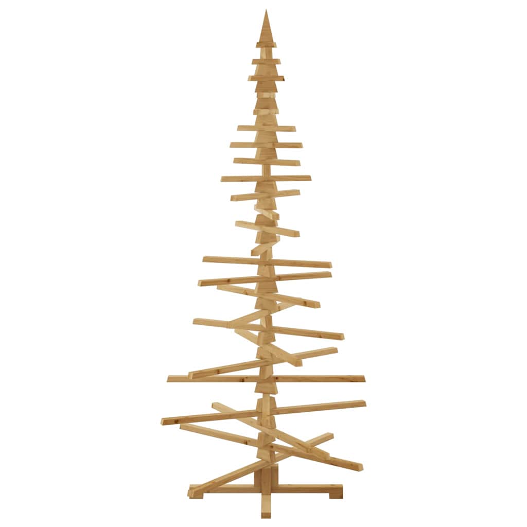 Houten kerstboom met standaard Bruin 210 cm Massief grenenhout