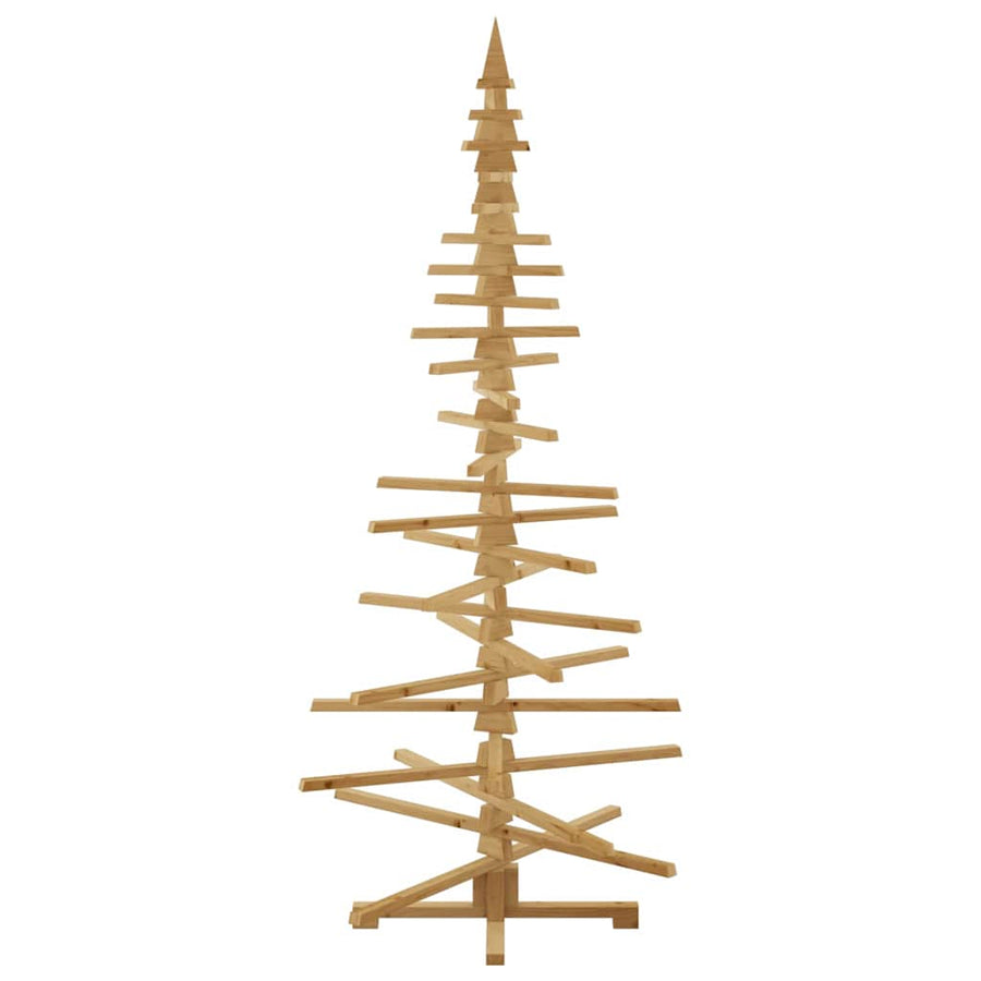 Houten kerstboom met standaard Bruin 210 cm Massief grenenhout