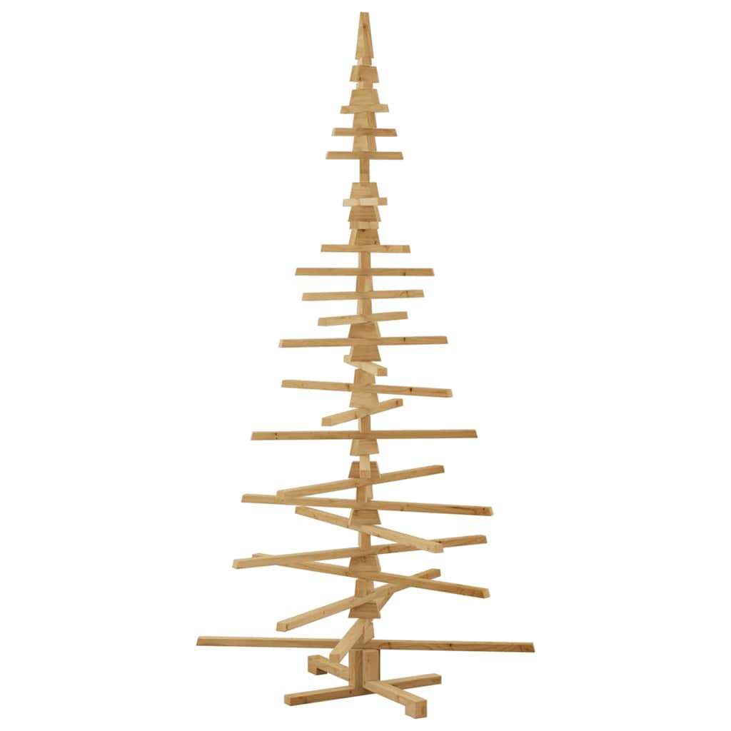 Houten kerstboom met standaard Bruin 210 cm Massief grenenhout