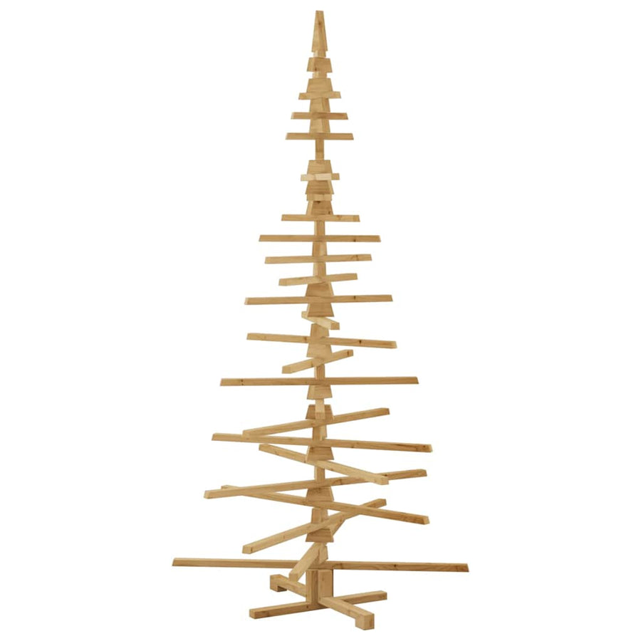 Houten kerstboom met standaard Bruin 210 cm Massief grenenhout
