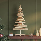 Houten kerstboom 90 cm massief grenenhout naturel