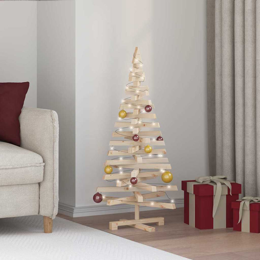 Kerstbomen met standaard Naturel 120 cm Massief grenenhout