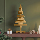 Kerstboom massief grenenhout bruin 60 cm